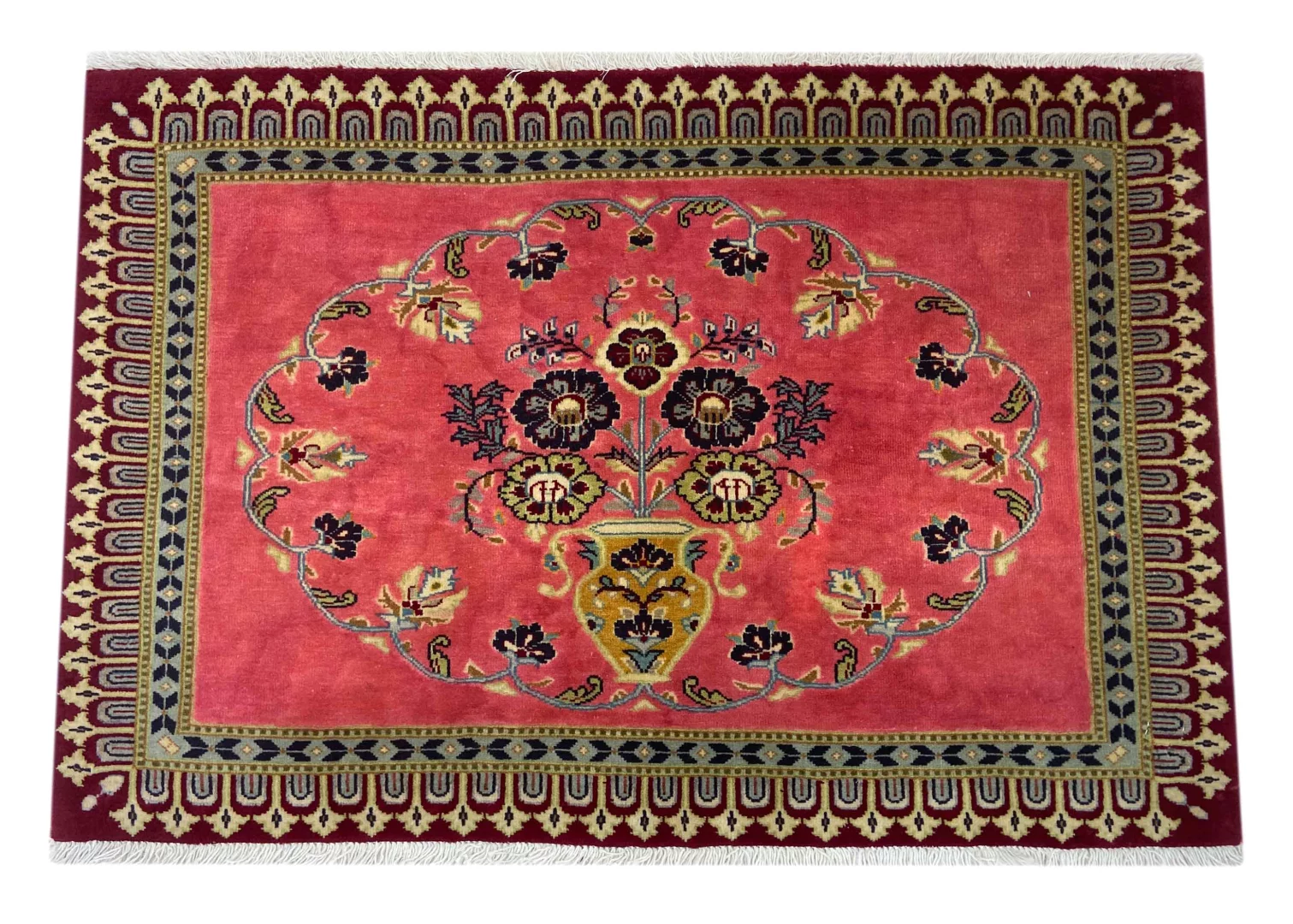 Perserteppich Keshan 66 x 96 cm Schafwolle handgeknüpft