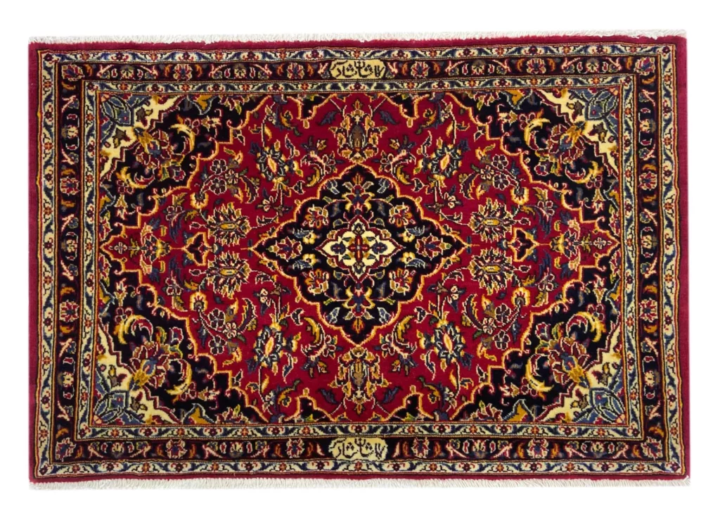 Perserteppich Keshan 67 x 101 cm Schafwolle handgeknüpft