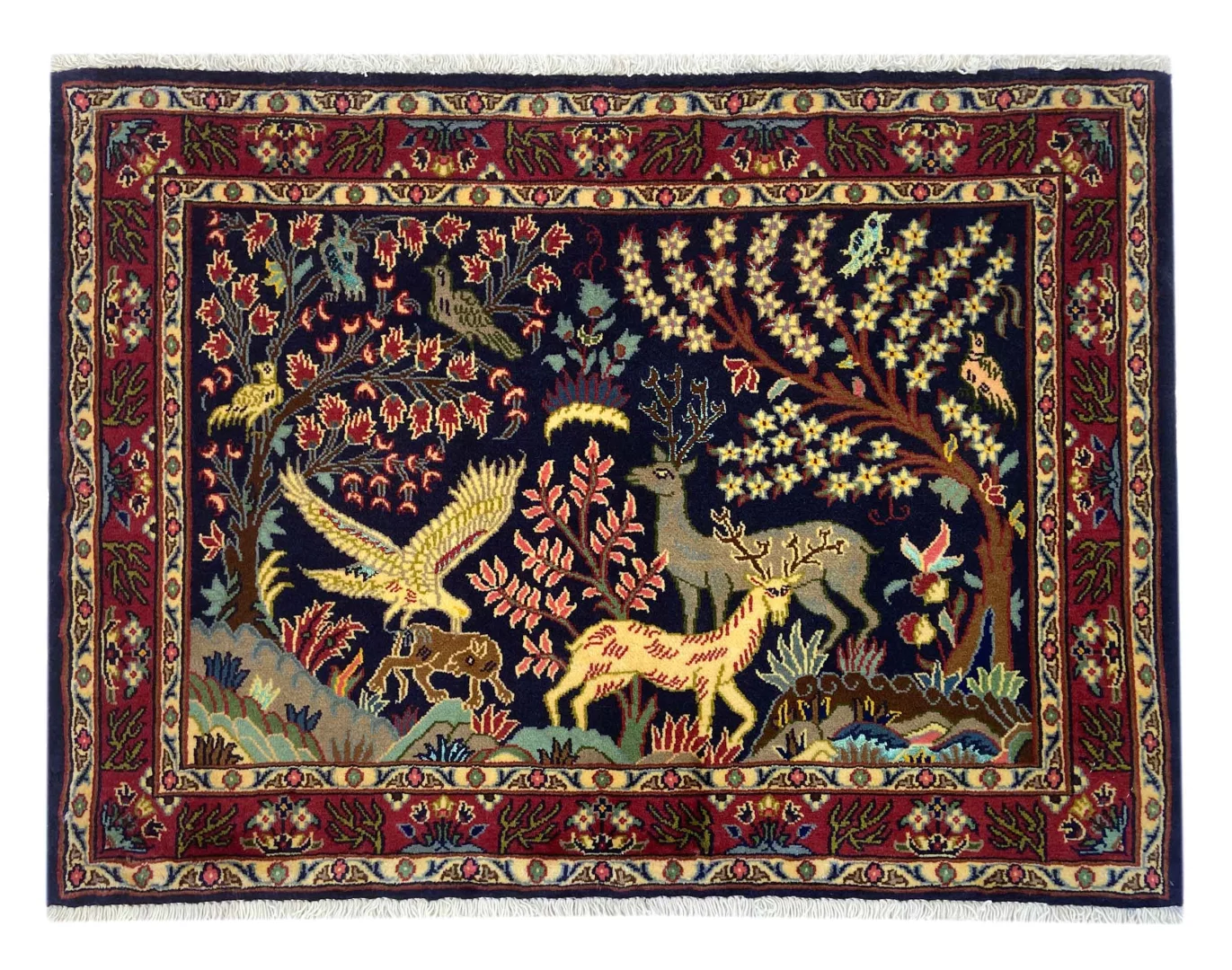 Perserteppich Keshan 70 x 98 cm Wolle handgeknüpft