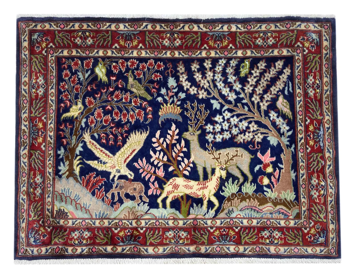 Perserteppich Keshan 74 x 100 cm Wolle handgeknüpft