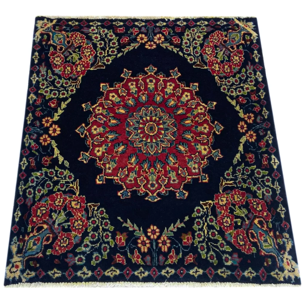 keshan-teppich-90x80cm-150000-knoten-m-handgeknupft-orientteppich Perserteppich Keshan 90 x 80 cm Wolle handgeknüpft