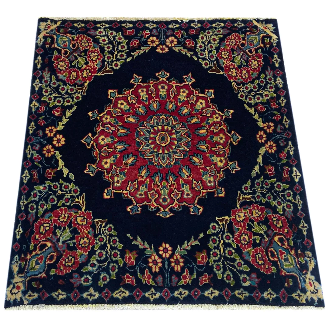 keshan-teppich-90x80cm-150000-knoten-m-handgeknupft-orientteppich Perserteppich Keshan 90 x 80 cm Wolle handgeknüpft