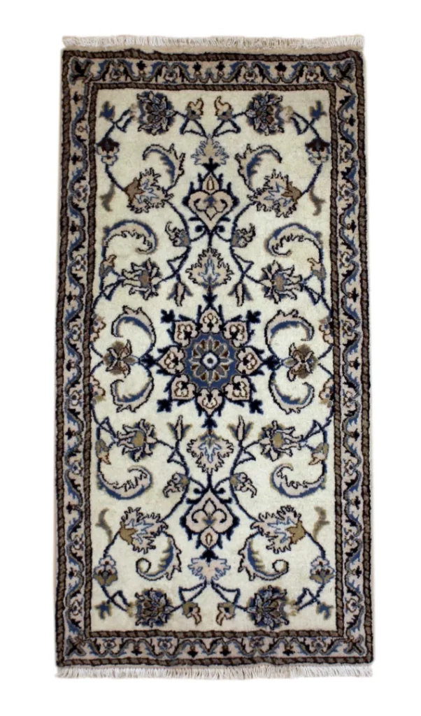 Perserteppich Nain 138 x 70 cm Wolle und Seide handgeknüpft