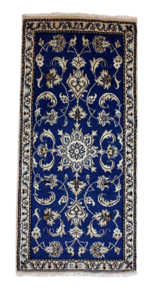 Perserteppich Nain 145 x 67 cm Wolle Seide handgeknüpft