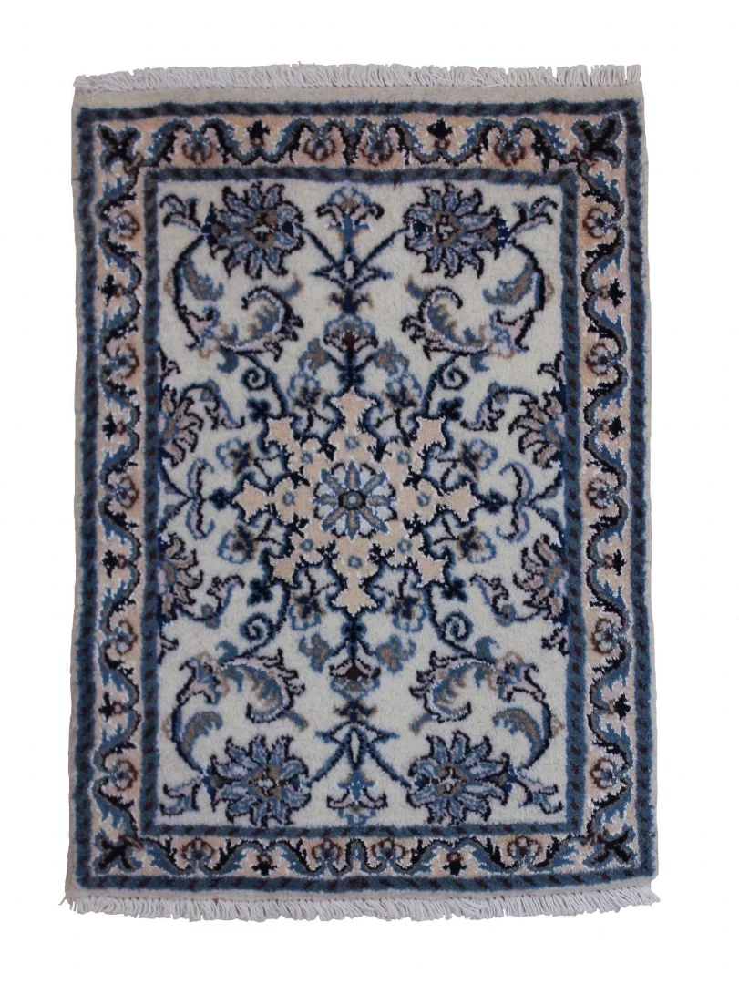eleganter-nain-teppich-90-x-60-cm-4-lah-handgeknupft-fur-teppiche Perserteppich Nain 90 x 60 cm Wolle handgeknüpft