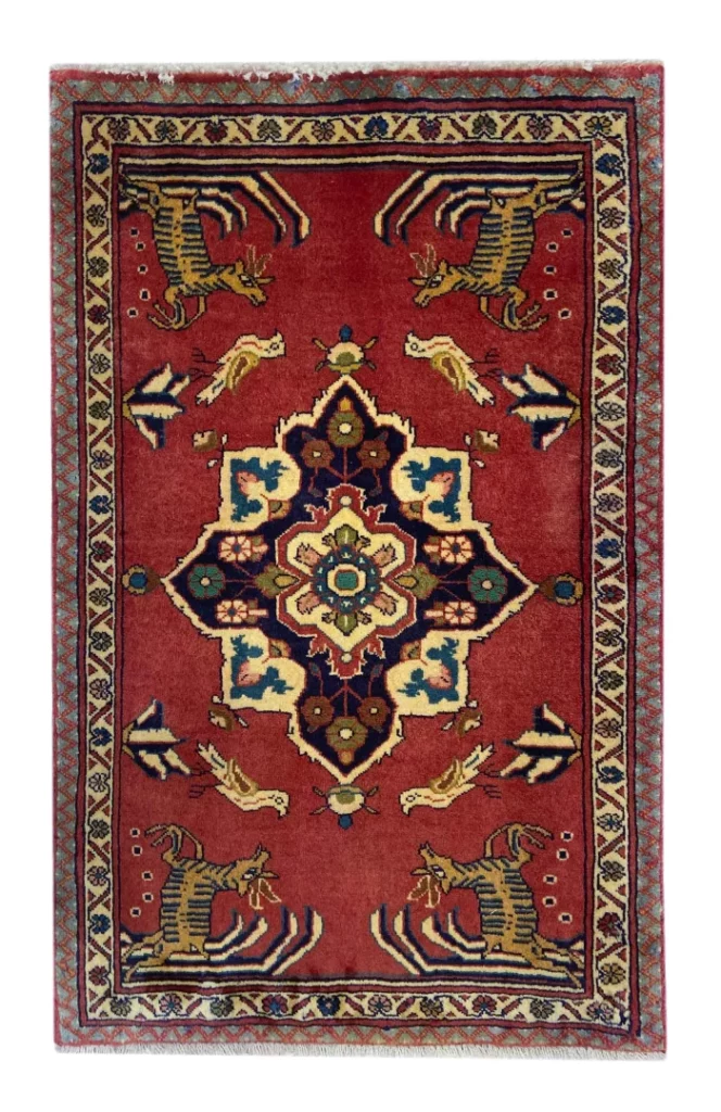 Perserteppich Sarough 105 x 68 cm Wolle handgeknüpft
