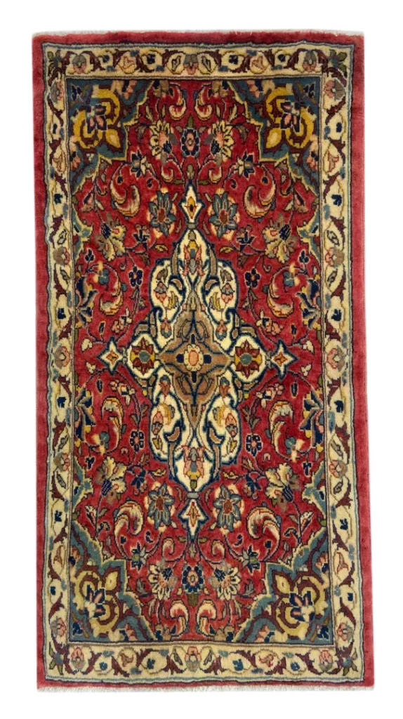 Perserteppich Sarough 124 x 64 cm Wolle handgeknüpft