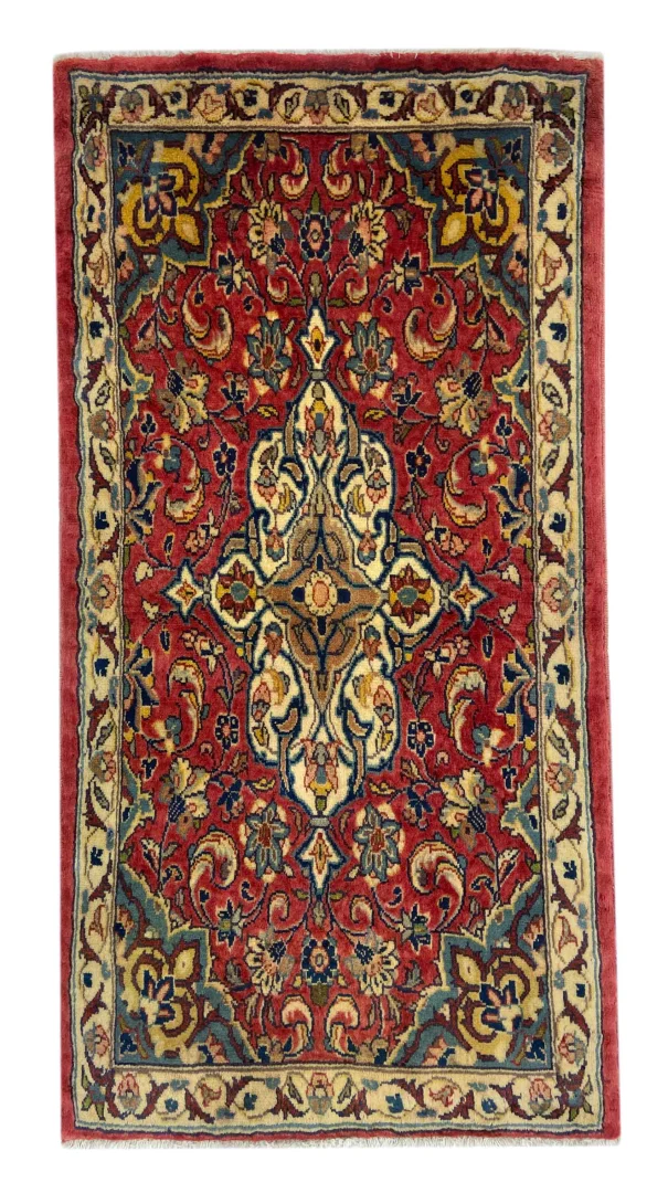 Perserteppich Sarough 124 x 64 cm Wolle handgeknüpft