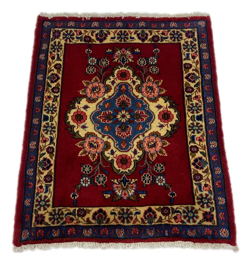 handgeknupfter-hamadan-teppich-90x73-cm-100000-knoten-orientteppich-1 Perserteppich Hamadan 90 x 73 cm Wolle handgeknüpft