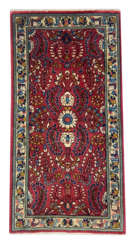 sarough-teppich-125-x-66-cm-florales-design-200000-knoten-handgeknupft Perserteppich Sarough 125 x 66 cm handgeknüpft