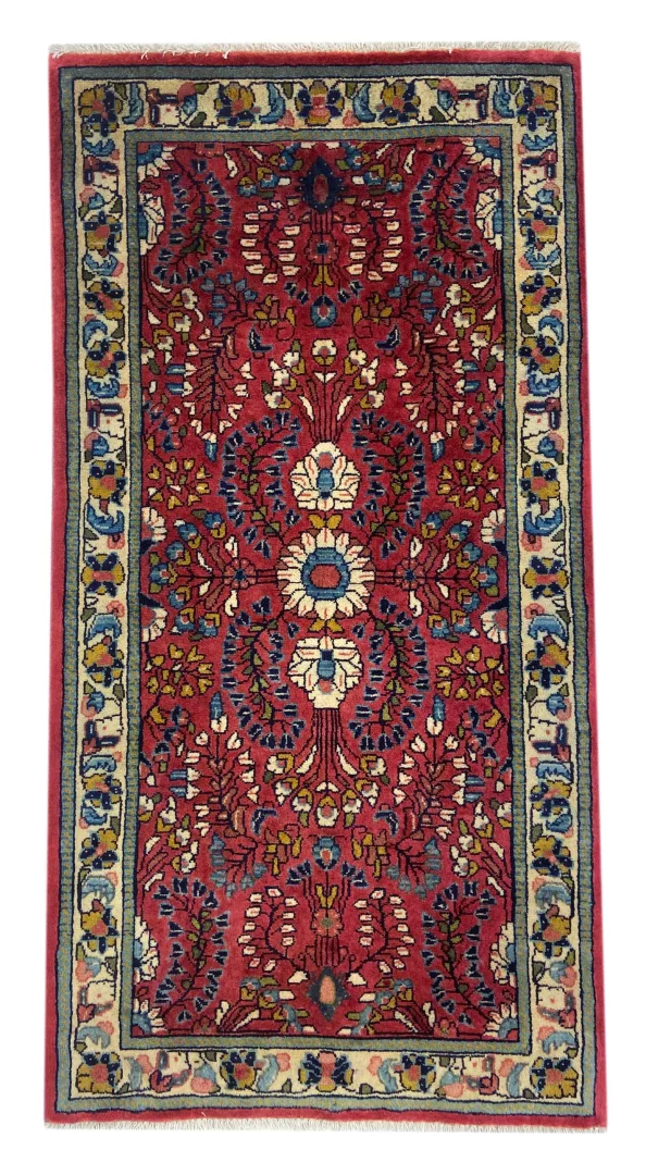 sarough-teppich-125-x-66-cm-florales-design-200000-knoten-handgeknupft Perserteppich Sarough 125 x 66 cm handgeknüpft