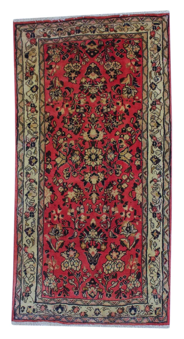 Perserteppich Sarough 128 x 65 cm Wolle handgeknüpft