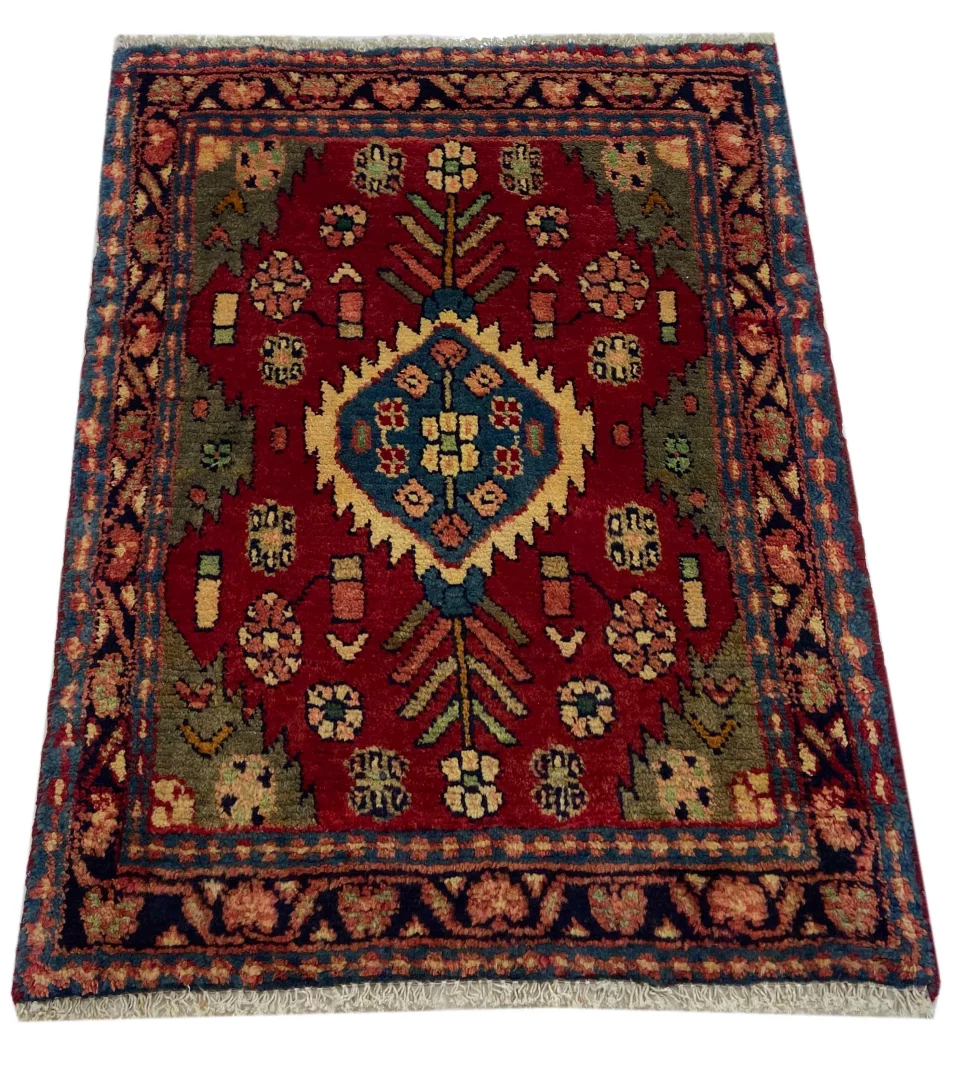 Perserteppich Hamadan 95 x 72 cm Wolle handgeknüpft