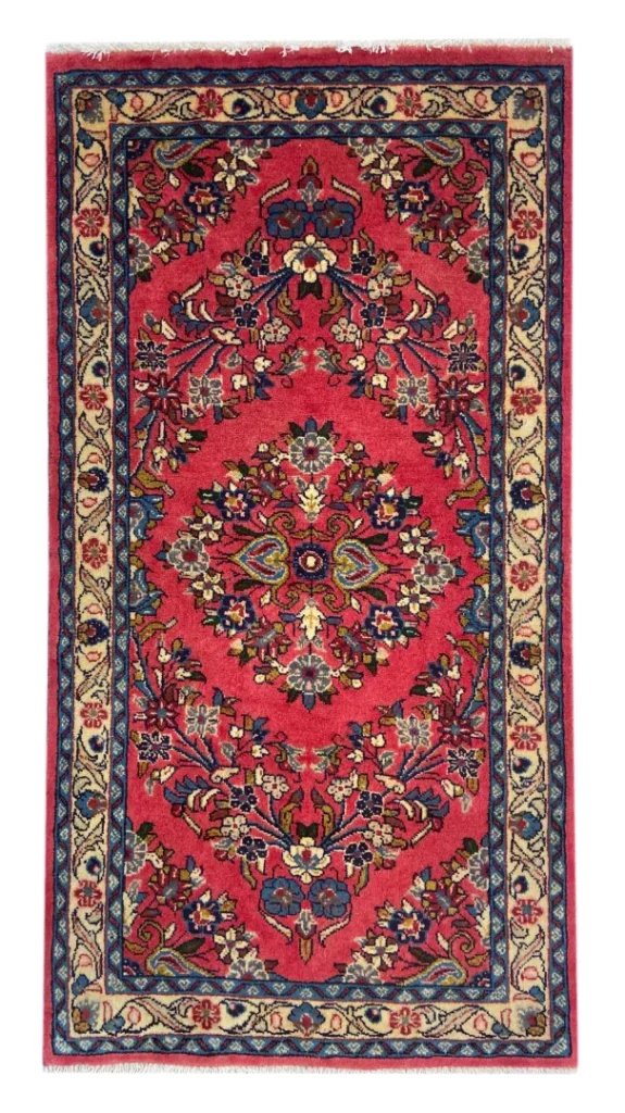 Perserteppich Sarough 128 x 67 cm Wolle handgeknüpft