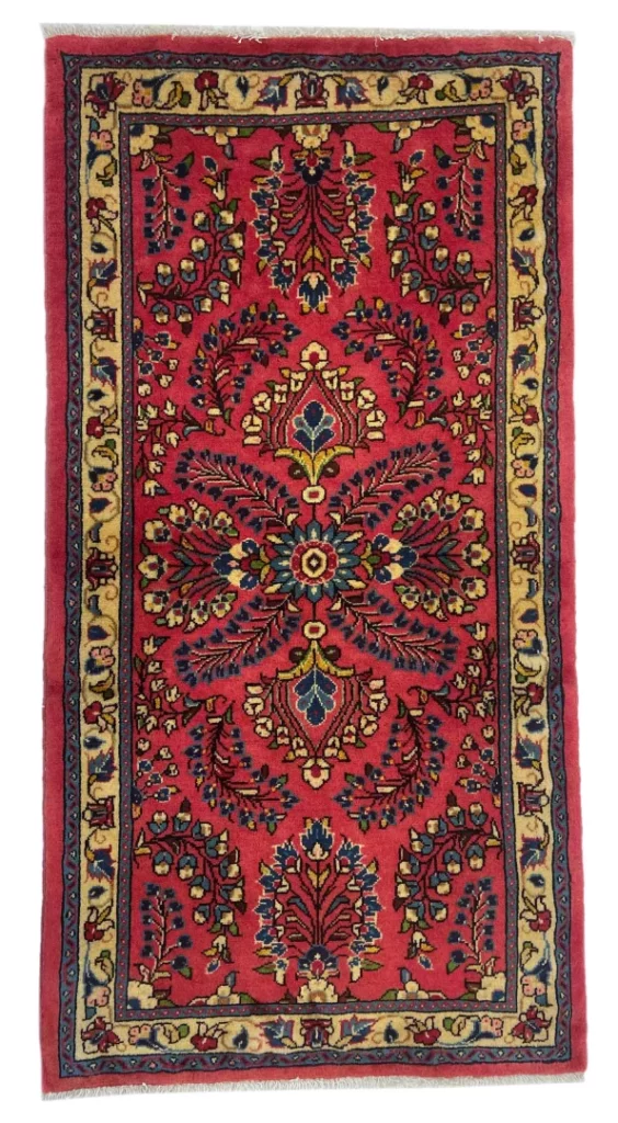 Perserteppich Sarough 129 x 68 cm Wolle handgeknüpft