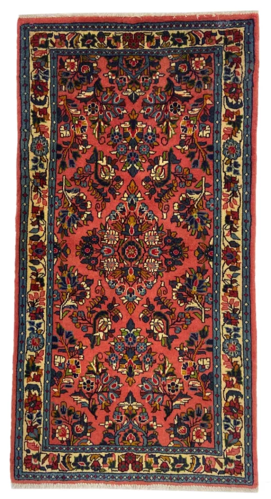 Perserteppich Sarough 130 x 69 cm Wolle handgeknüpft