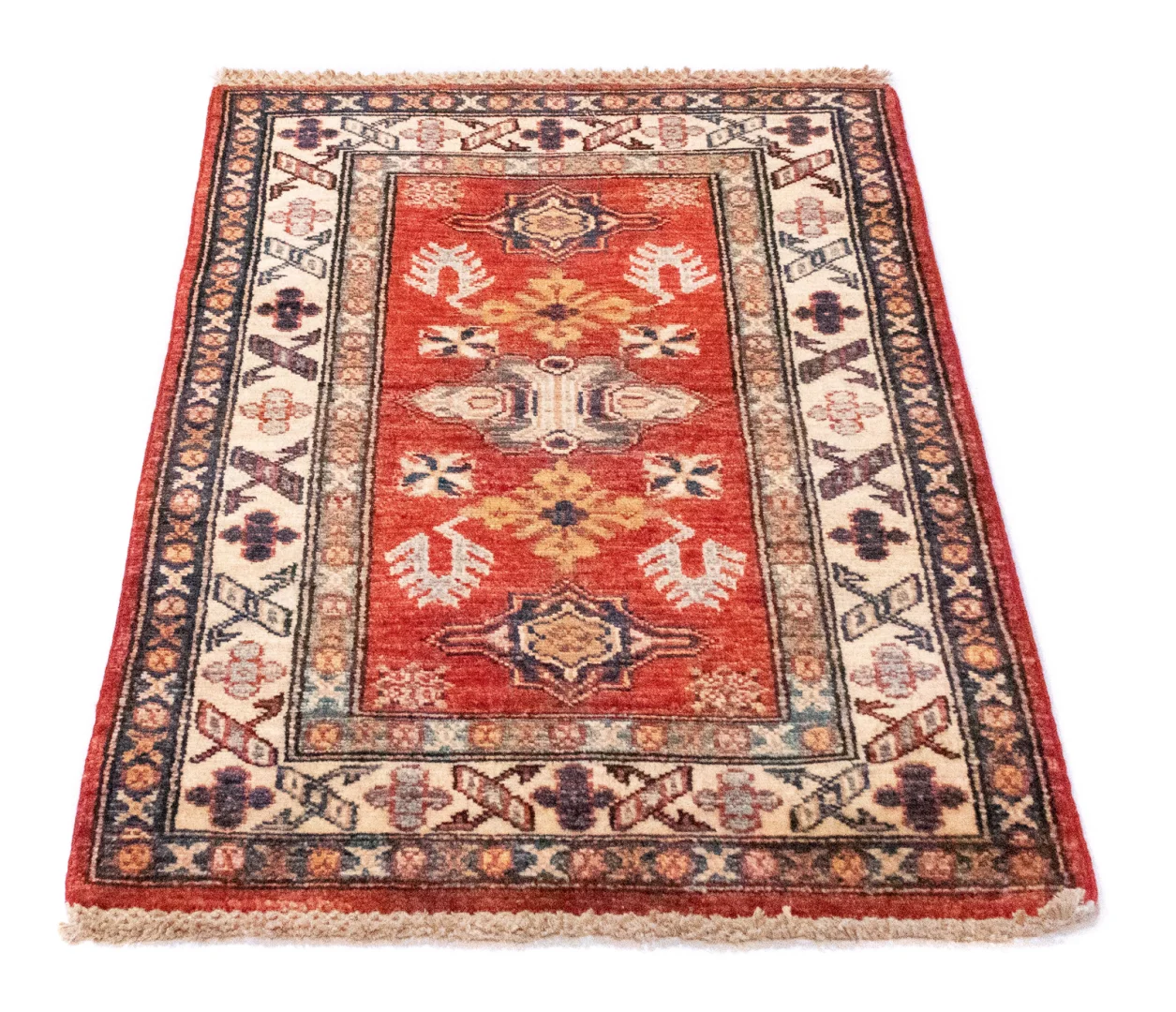 Orientteppich Kazak 88 x 62 cm Wolle handgeknüpft