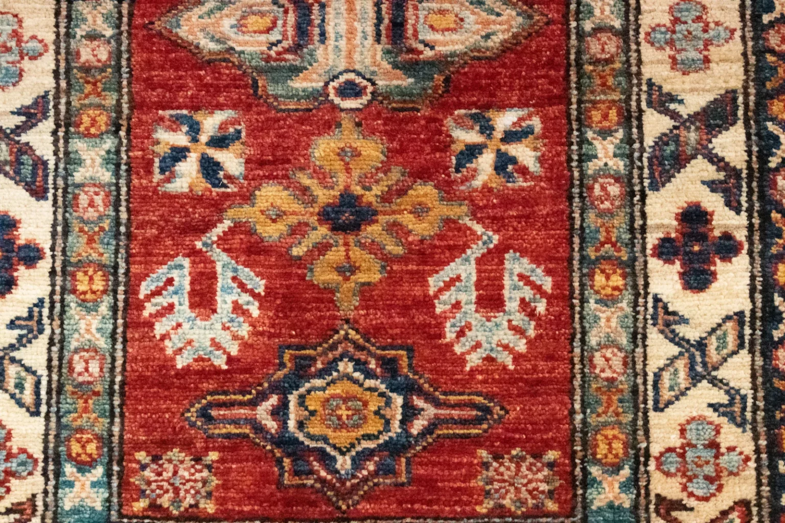 Orientteppich Kazak 88 x 62 cm Wolle handgeknüpft