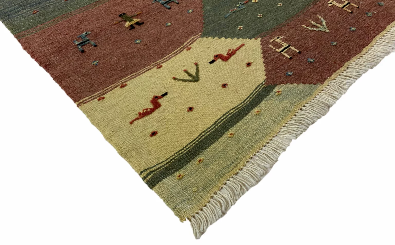handgewebter-kelim-117-x-75-cm-aus-fars-vielseitig-als-wandbehang-3 Perserteppich Fars 117 x 75 cm Wolle handgewebt