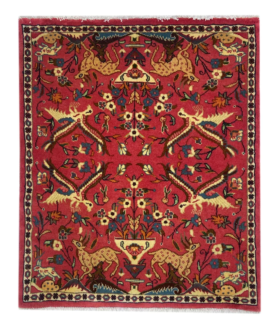 Perserteppich Sarough 96 x 83 cm Wolle handgeknüpft