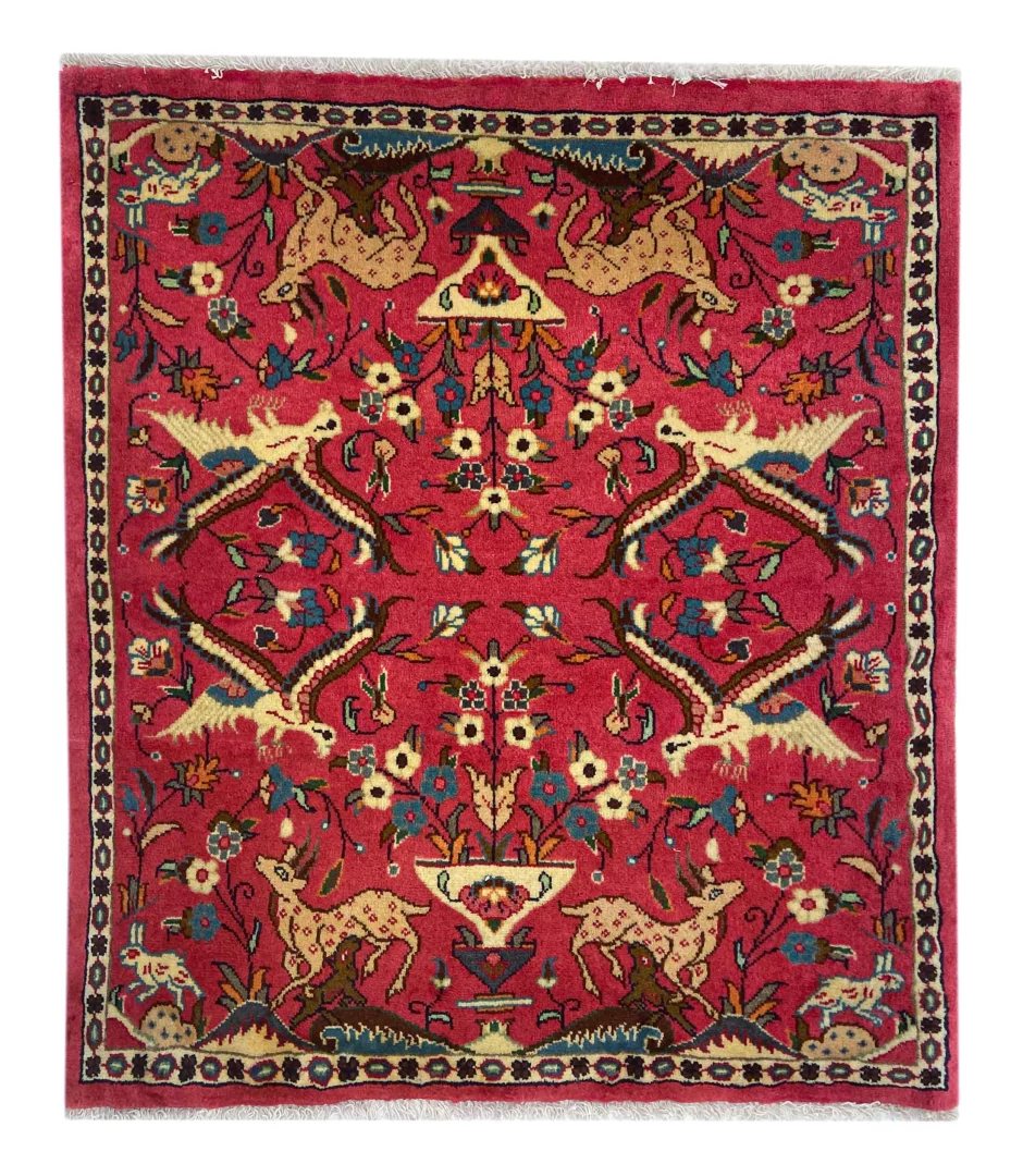 Perserteppich Sarough 98 x 88 cm Wolle handgeknüpft