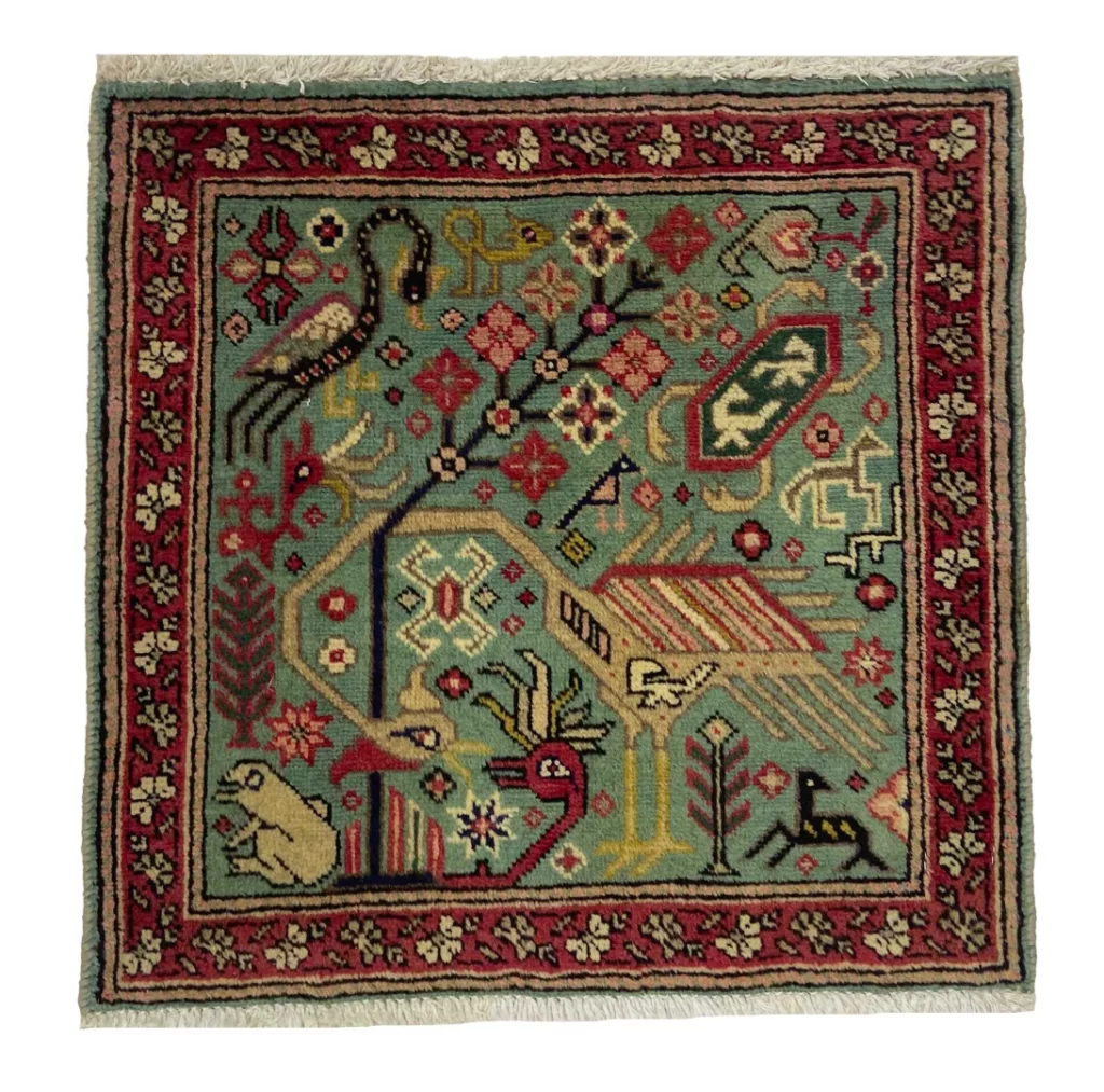 Perserteppich Täbris 56 x 57 cm Wolle handgeknüpft