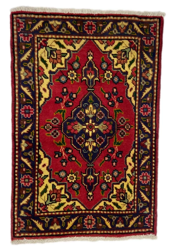 Perserteppich Täbris 88 x 58 cm Wolle-Seide handgeknüpft