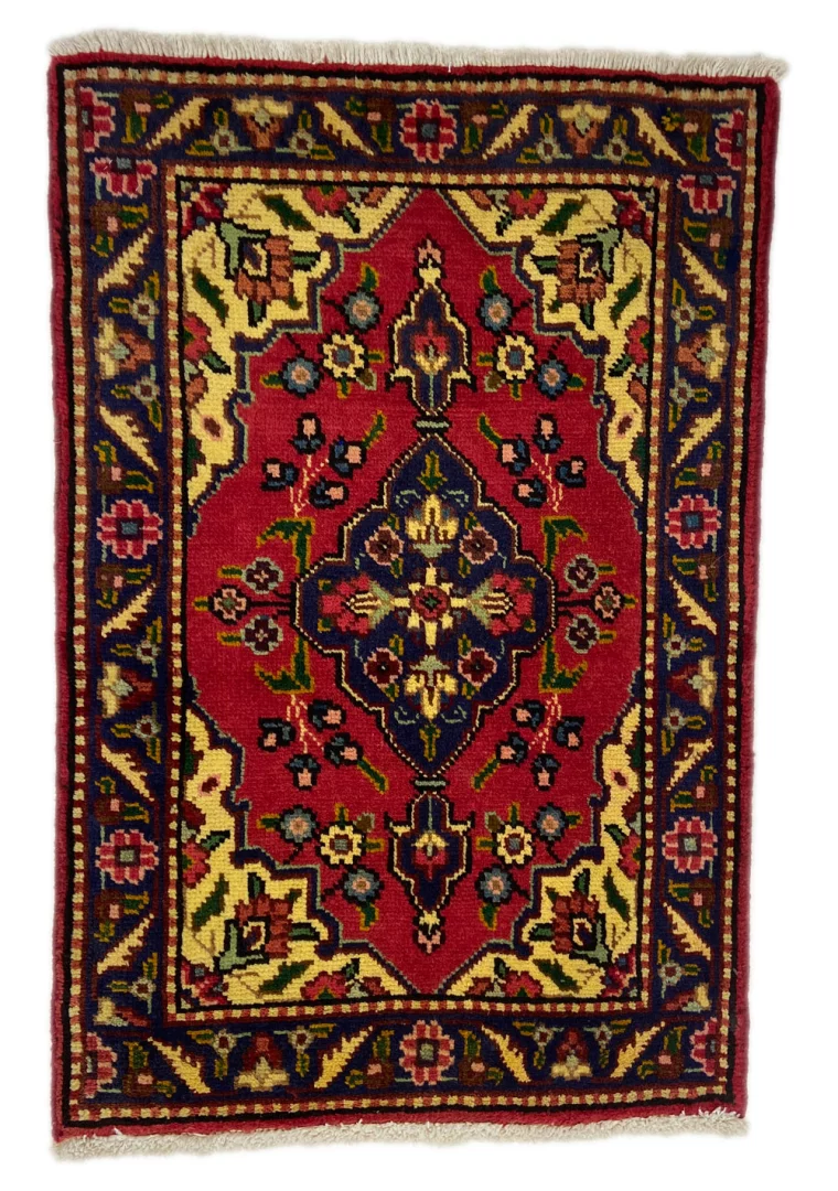 Perserteppich Täbris 88 x 58 cm Wolle-Seide handgeknüpft