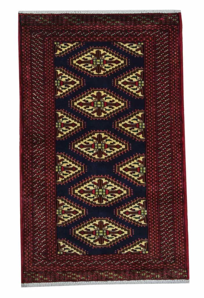 Perserteppich Turkman 125 x 77 cm Wolle handgeknüpft