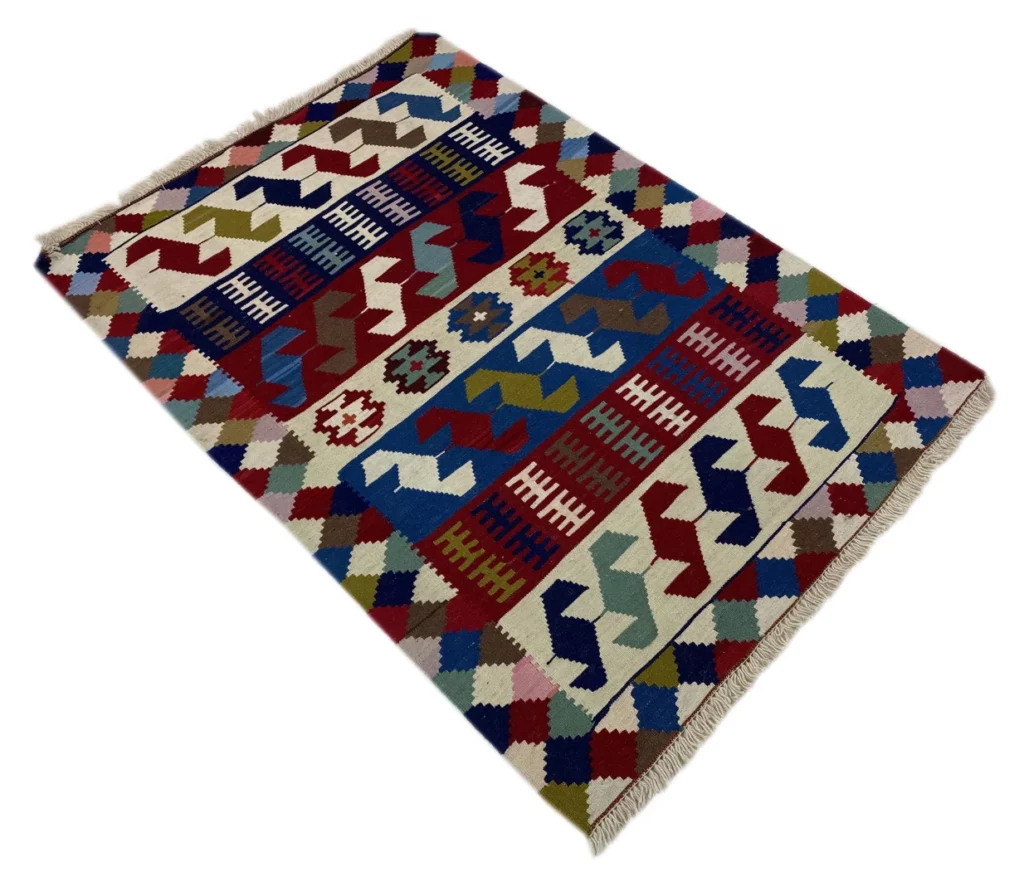 handgewebter-kelim-146-x-101-cm-traditioneller-orientteppich-2 Perserteppich Fars 146 x 101 cm handgewebt