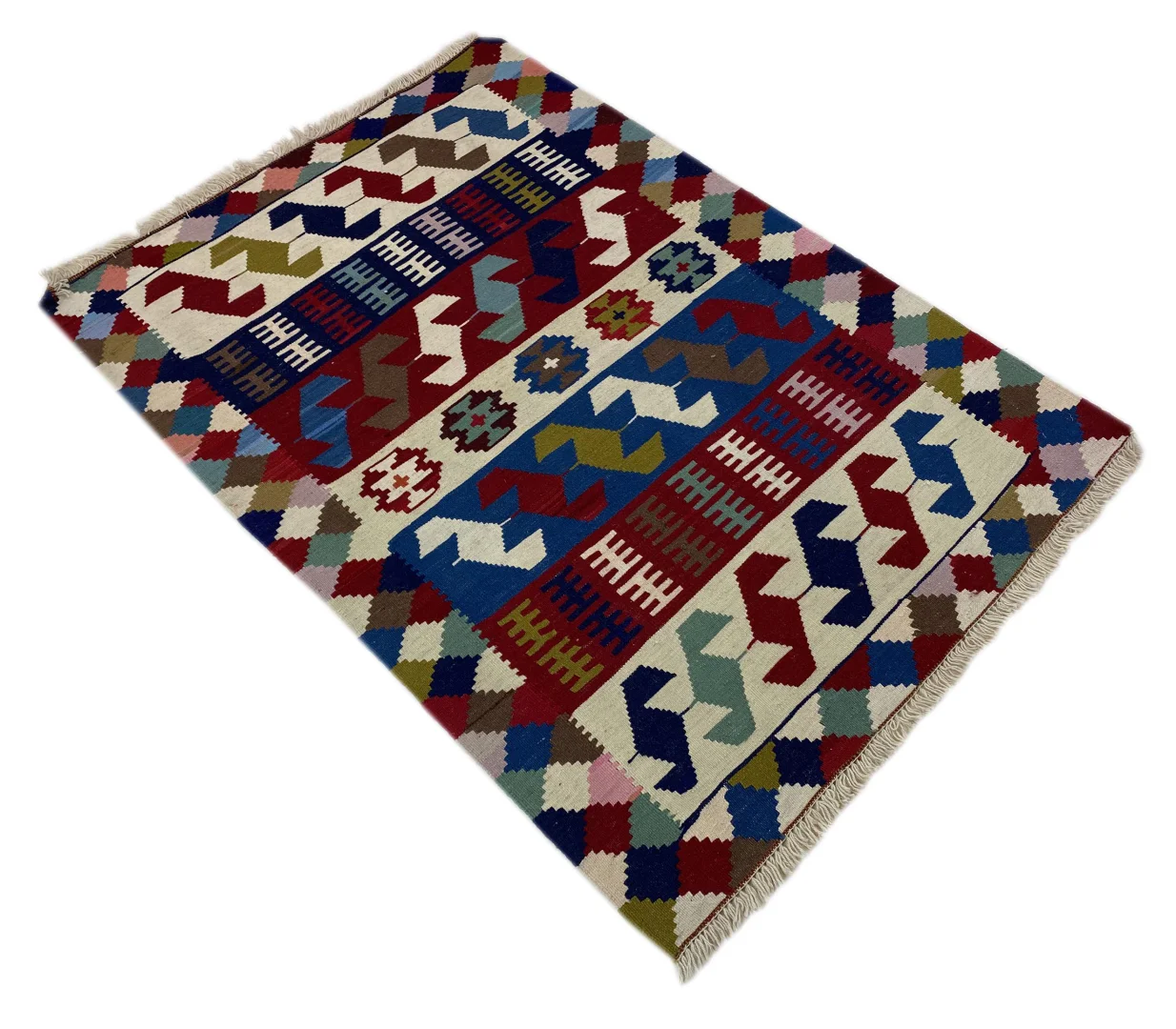 handgewebter-kelim-146-x-101-cm-traditioneller-orientteppich-2 Perserteppich Fars 146 x 101 cm handgewebt