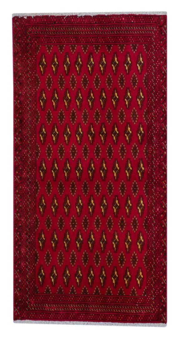 Perserteppich Turkman 129 x 64 cm Wolle handgeknüpft