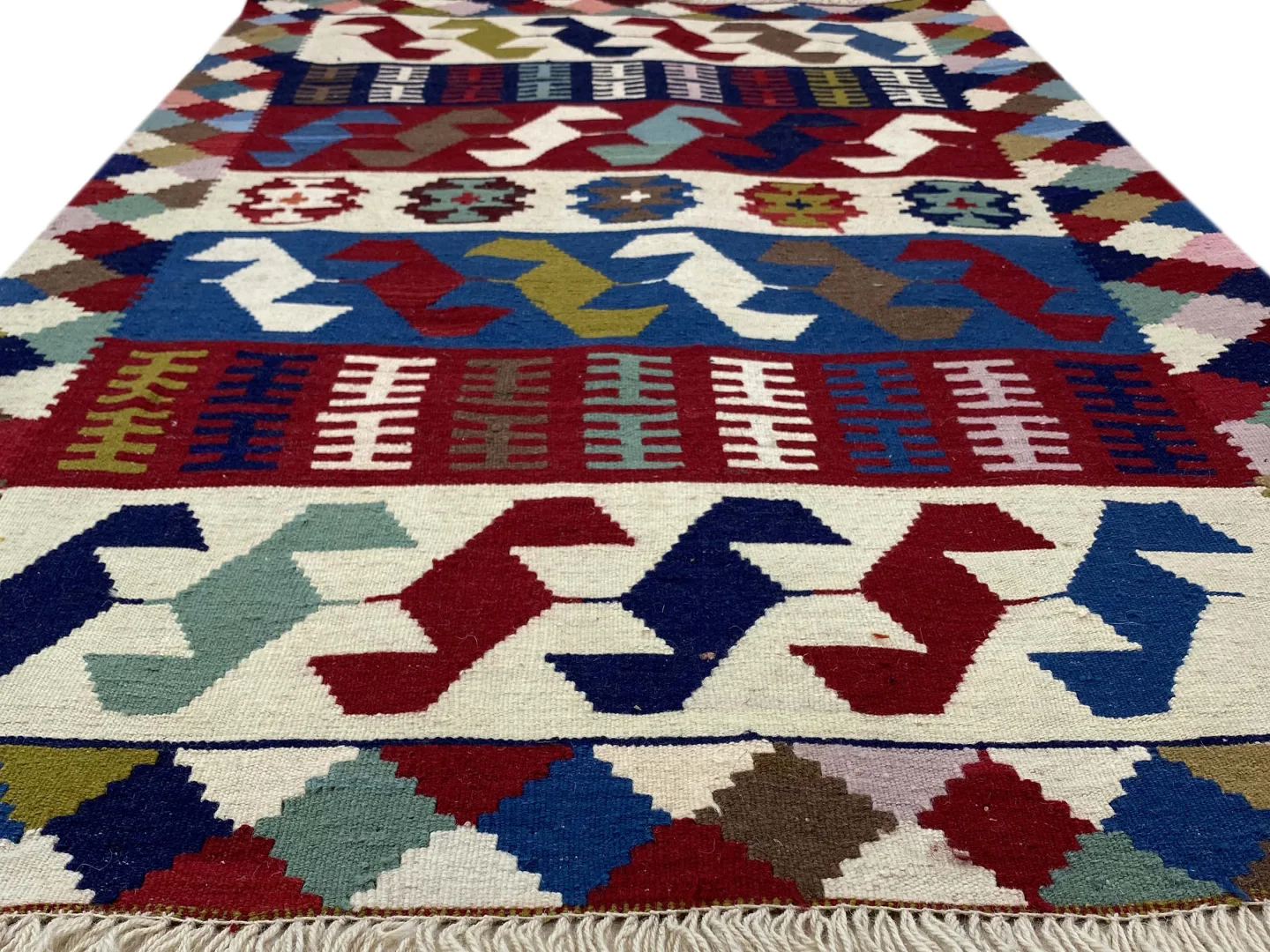 handgewebter-kelim-146-x-101-cm-traditioneller-orientteppich-4 Perserteppich Fars 146 x 101 cm handgewebt