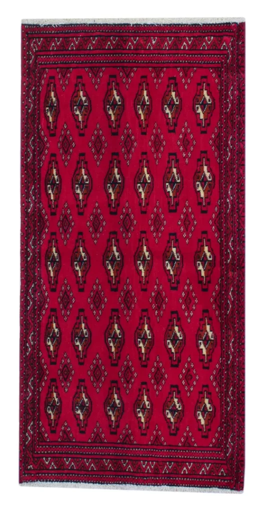 Perserteppich Turkman 132 x 64 cm Wolle handgeknüpft
