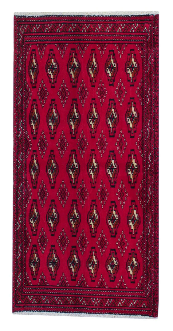 Perserteppich Turkman 132 x 64 cm Wolle handgeknüpft