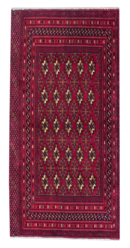 Perserteppich Turkman 134 x 64 cm Wolle handgeknüpft