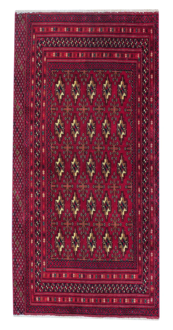 Perserteppich Turkman 134 x 64 cm Wolle handgeknüpft