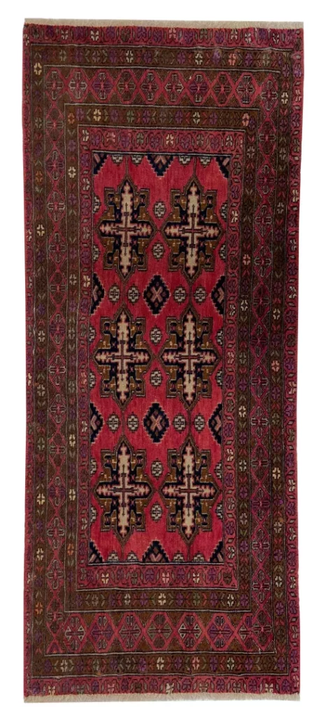 Perserteppich Turkman 140 x 57 cm Wolle handgeknüpft