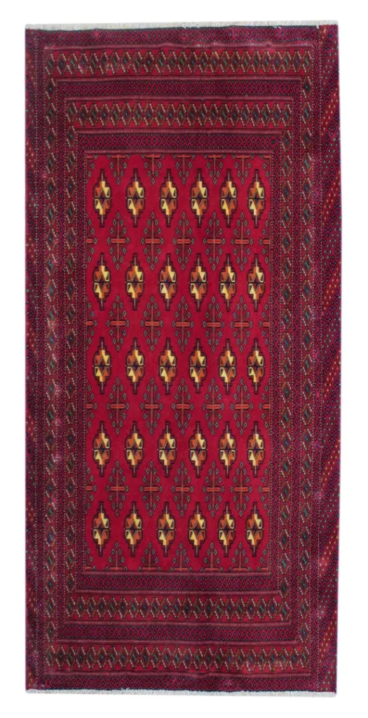 Perserteppich Turkman 150 x 72 cm Wolle handgeknotet