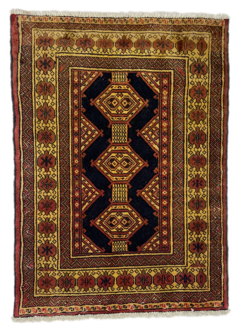 Perserteppich Turkman 90 x 65 cm Wolle handgeknüpft