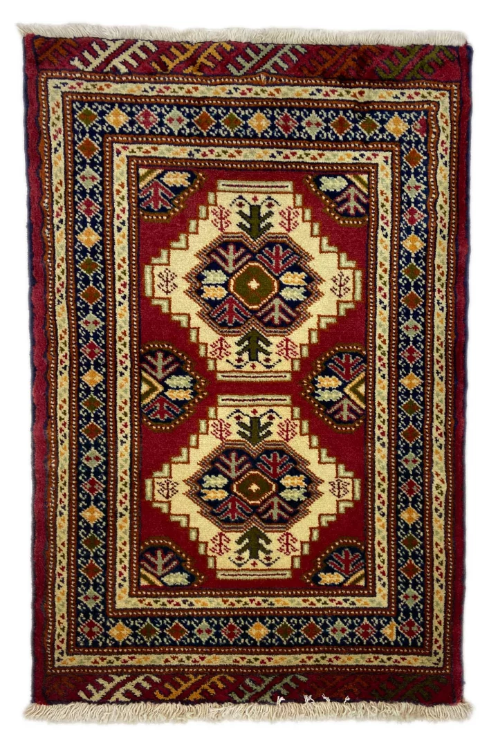Perserteppich Turkman 95 x 63 cm Wolle handgeknüpft