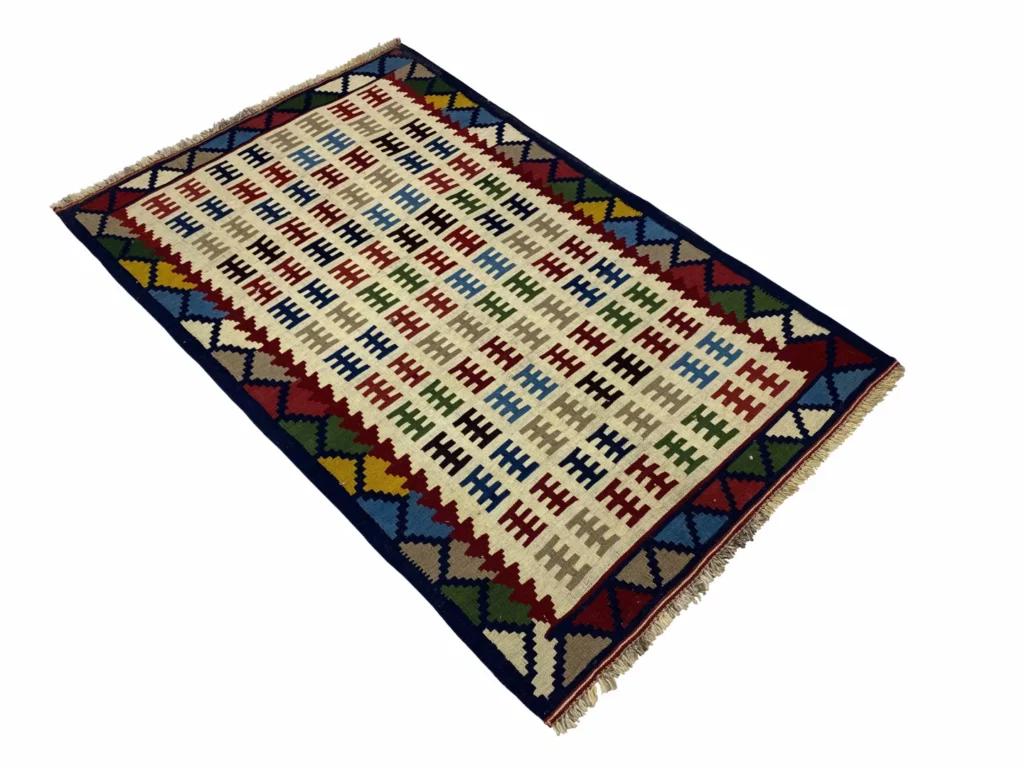 handgewebter-kelim-155-x-97-cm-aus-fars-orientalischer-teppich-2 Perserteppich Fars 155 x 97 cm Wolle handgewebt