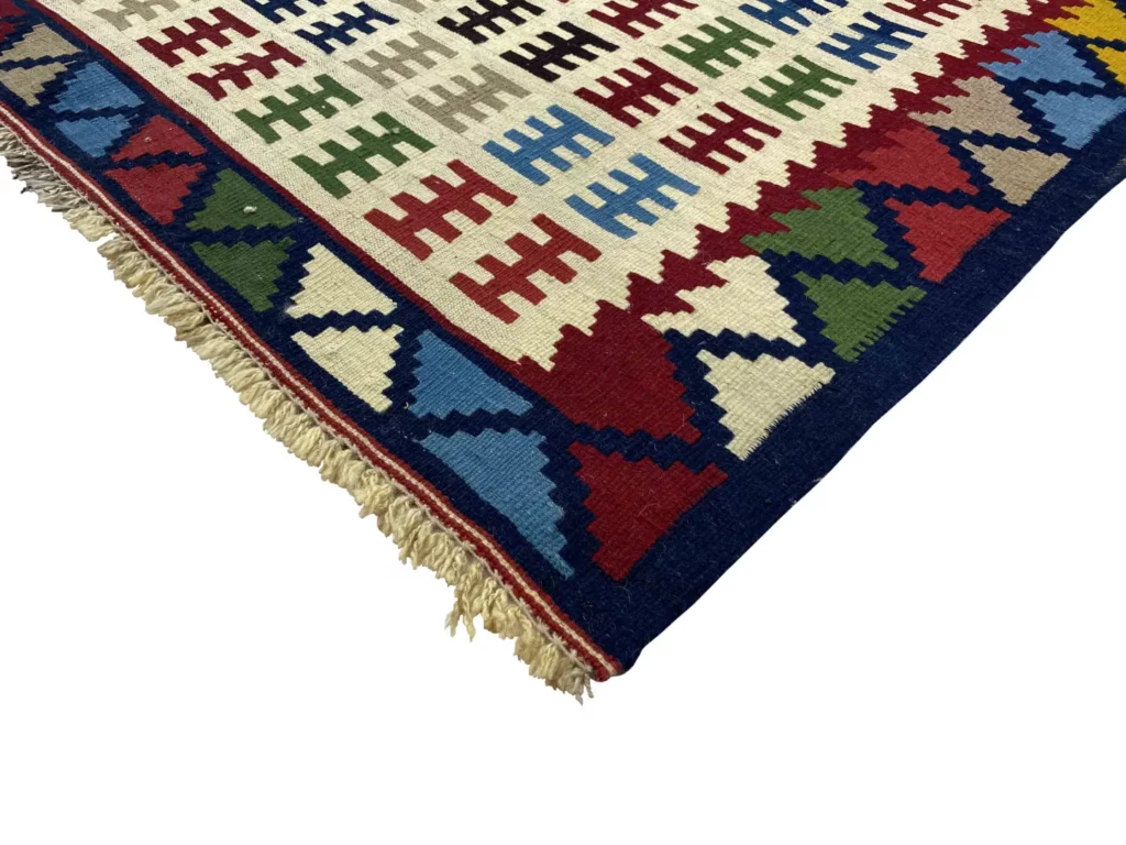 handgewebter-kelim-155-x-97-cm-aus-fars-orientalischer-teppich-3 Perserteppich Fars 155 x 97 cm Wolle handgewebt