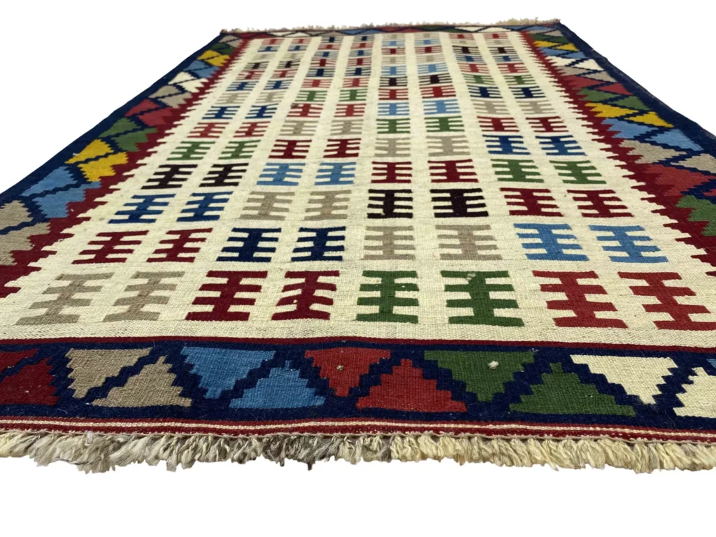 handgewebter-kelim-155-x-97-cm-aus-fars-orientalischer-teppich-4 Perserteppich Fars 155 x 97 cm Wolle handgewebt
