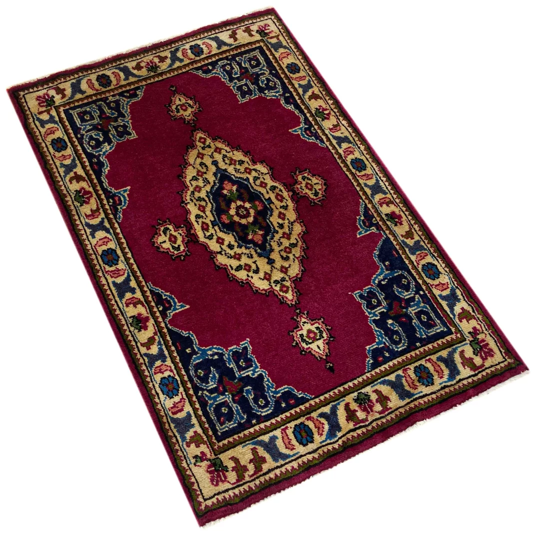 Perserteppich Kerman 100 x 65 cm Baumwolle handgeknüpft