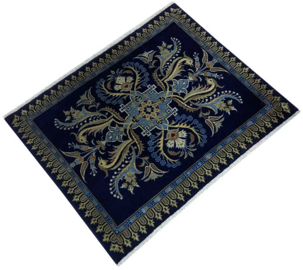 keshan-teppich-63-x-80-cm-150000-knoten-handgeknupft-orientteppich-2 Perserteppich Keshan 63 x 80 cm Wolle handgeknüpft