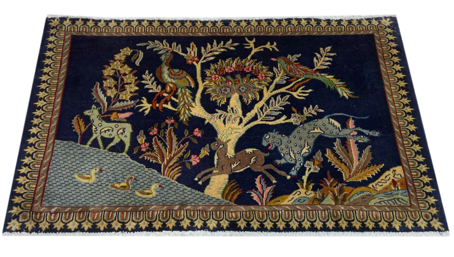 Perserteppich Keshan 61 x 99 cm Wolle handgeknüpft