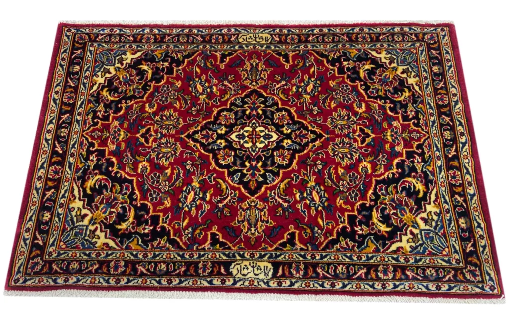 Perserteppich Keshan 67 x 101 cm Schafwolle handgeknüpft