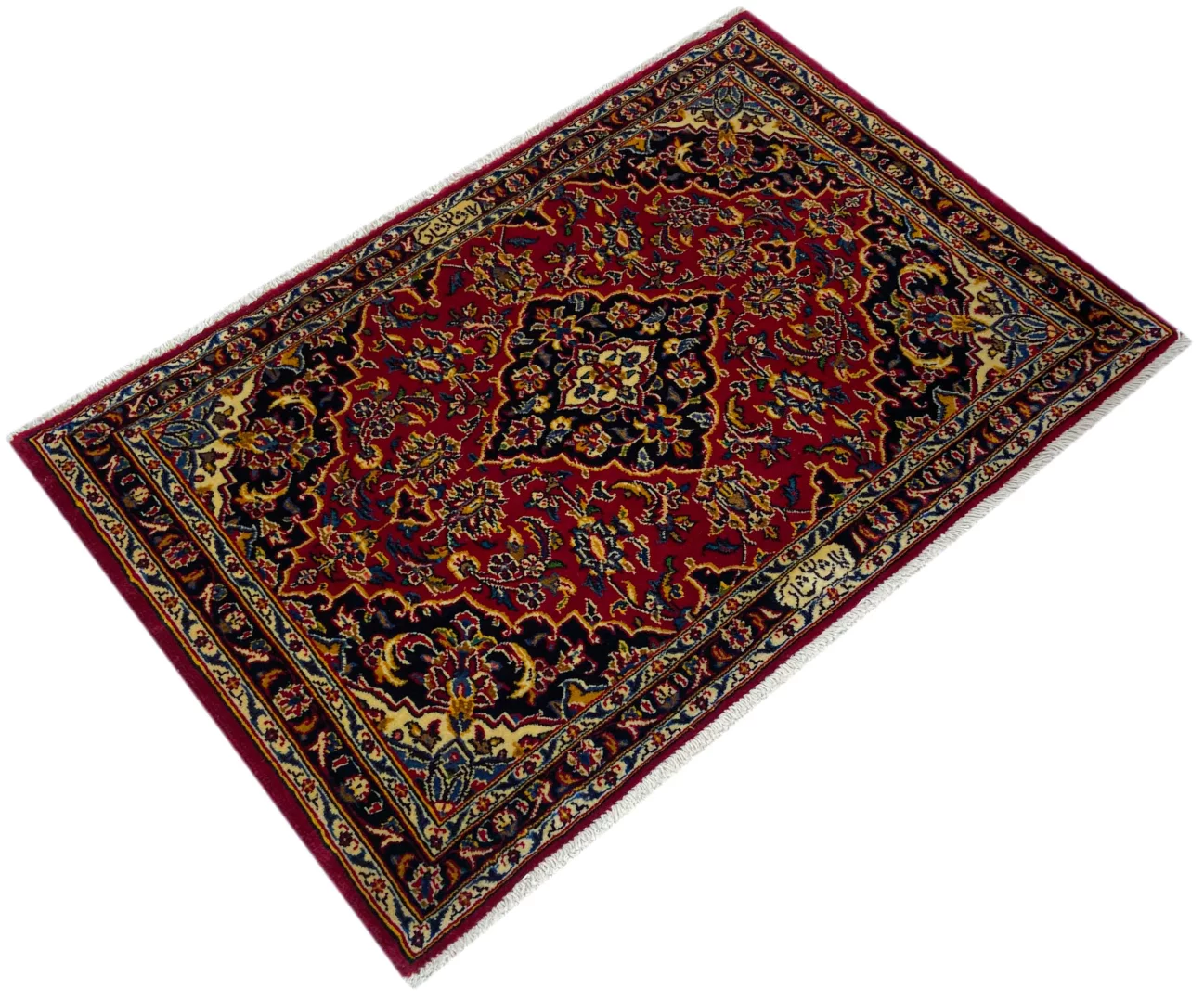 Perserteppich Keshan 67 x 101 cm Schafwolle handgeknüpft