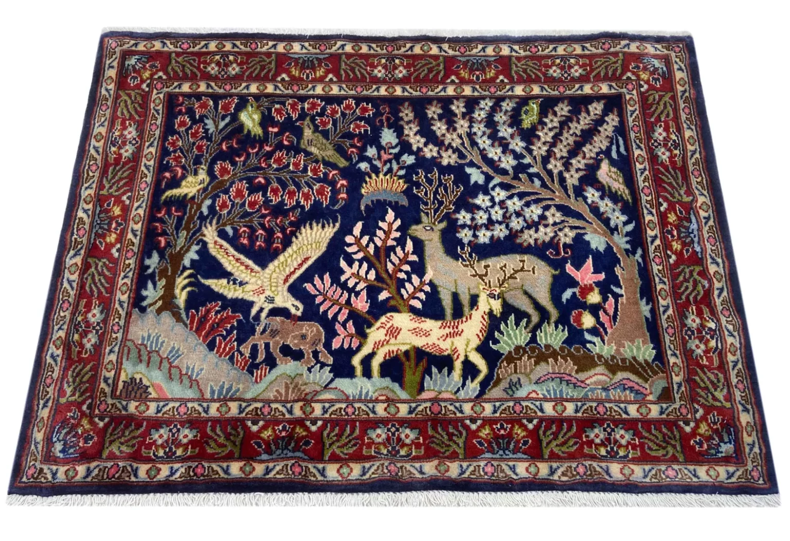 Perserteppich Keshan 74 x 100 cm Wolle handgeknüpft